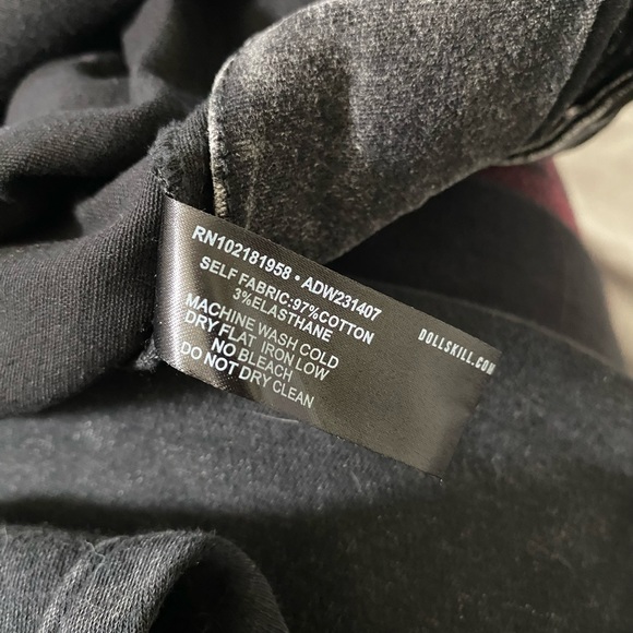 Darker Waves | NWOT’s cyber Y2K gothic grunge micro mini acid wash pleated skirt - Picture 5 of 6